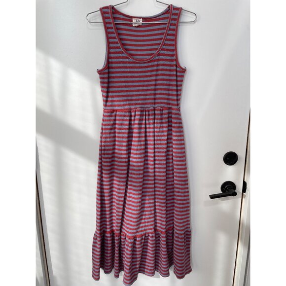 DRA Los Angeles Midi Dress Size Small Striped Sleeveless Scoop Neck Ruffle Hem - Picture 3 of 10